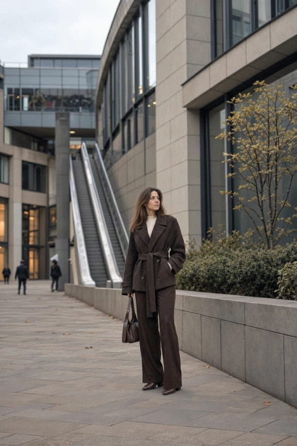 Пальто жіноче пряме двобортне з поясом із кашеміру Seventeen PreFall 26 шоколадне XXL-3XL 2494.6910 - Фото 5 Пальто жіноче пряме двобортне з поясом із кашеміру Seventeen PreFall 26 шоколадне XXL-3XL 2494.6910 - зображення 5
