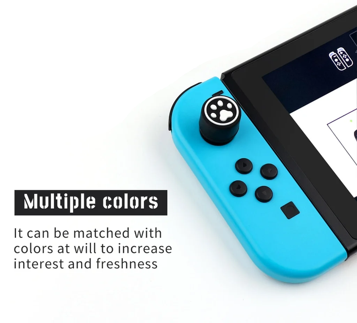 Силиконовые накладки на стики Paws 6в1 (Black/Red) для Nintendo Switch / Switch OLED / Switch LITE - Фото 3 Силиконовые накладки на стики Paws 6в1 (Black/Red) для Nintendo Switch / Switch OLED / Switch LITE - изображение 3
