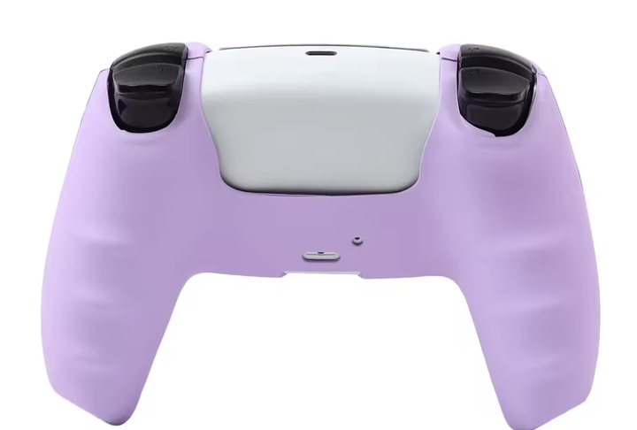 Качественный защитный силиконовый чехол Love (Purple) для геймпада Sony DualSense PS5 + накладки на стики - изображение 2