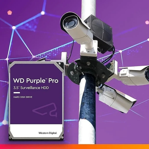 Жорсткий диск WD Purple Pro 10 ТБ 3.5" SATA 7200 об/хв 512 МБ для відеоспостереження - Фото 2 Жорсткий диск WD Purple Pro 10 ТБ 3.5" SATA 7200 об/хв 512 МБ для відеоспостереження - зображення 2