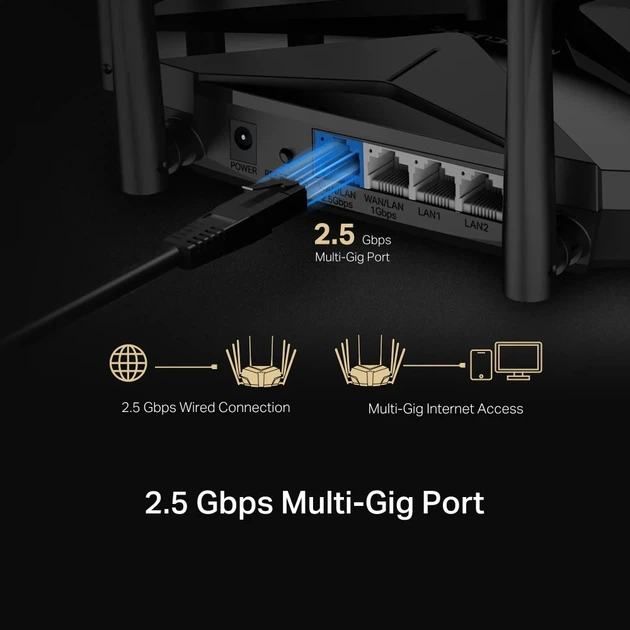 Маршрутизатор Mercusys 8-потоковый Wi-Fi 6 6000 Мбит/с 2,5 Гбит/с черный - изображение 4