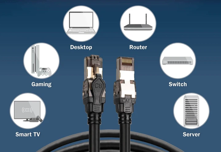 Патч-корд CAT 8.1 S-FTP 1м AWG 24/7 LSZH черный - изображение 5