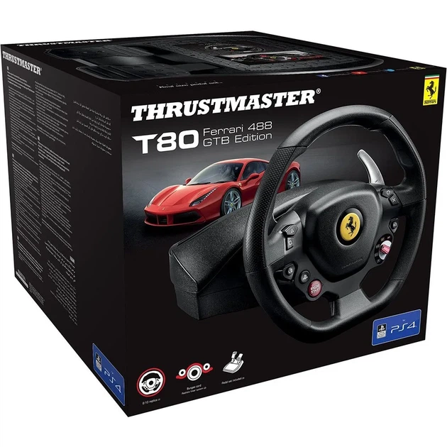 Руль и педали Thrustmaster T80 FERRARI 488 GTB EDITION, PC/PS4/PS3/PS5 - изображение 6