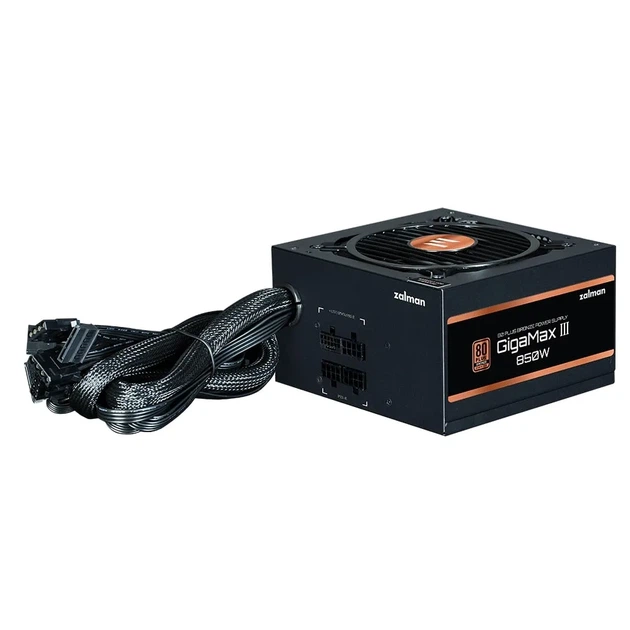 Блок питания Zalman Gigamax 3 (850W), 88%, 80+ Bronze, 120мм, 1xMB 24pin(20+4), 2xCPU (8pin(4+4)+8pin), 3xMolex, 6xSATA, 4xPCIe 8pin(6+2), 1x12VHPWR, полумодульный. - изображение 2