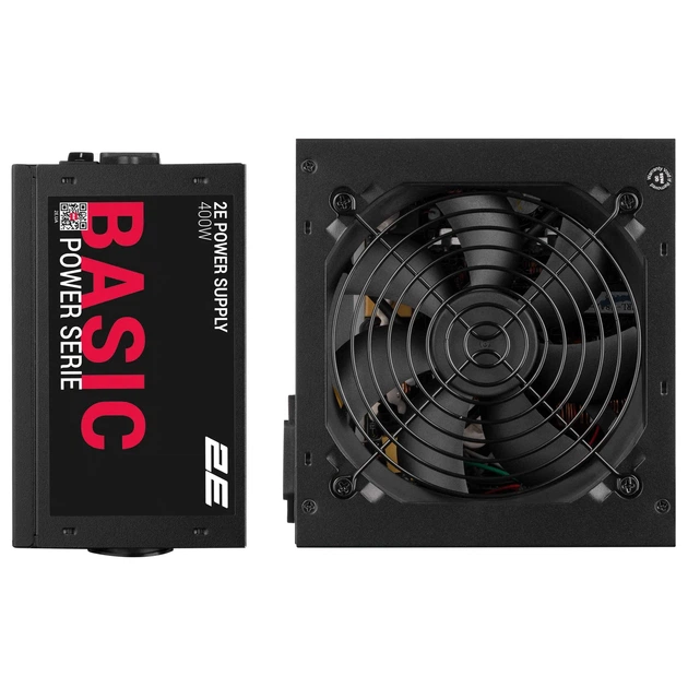 Блок питания 2E Basic Power (400W), >80%, 120мм, 1xMB 24pin(20+4), 1xCPU 8pin(4+4), 3xMolex, 4xSATA, 1xPCIe 8pin(6+2) - изображение 2