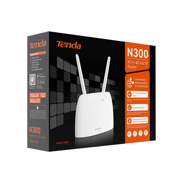 Маршрутизатор TENDA 4G06C N300, 4G/LTE, 1xFE LAN, 1xFE LAN/WAN, 1xRJ11, слот для SIM-карты. - изображение 4