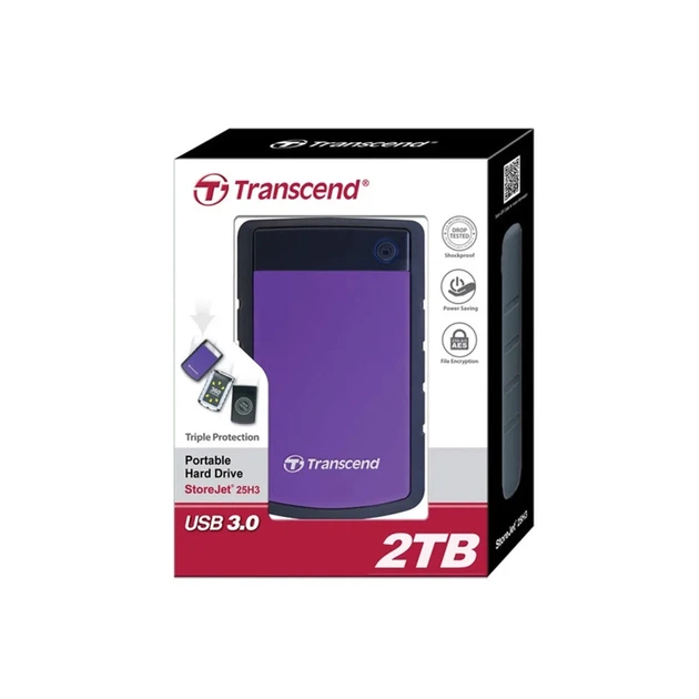 Портативний жорсткий диск Transcend 2TB USB 3.1 StoreJet 25H3 Фіолетовий - зображення 5