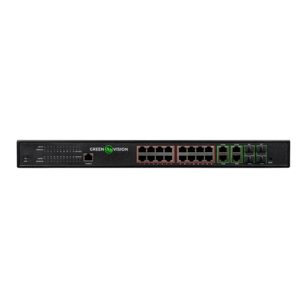 Управляемый PoE коммутатор GreenVision GV-020-AI-16G+4G+4SFP L2, 16 портов - Фото 1 Управляемый PoE коммутатор GreenVision GV-020-AI-16G+4G+4SFP L2, 16 портов - изображение 1