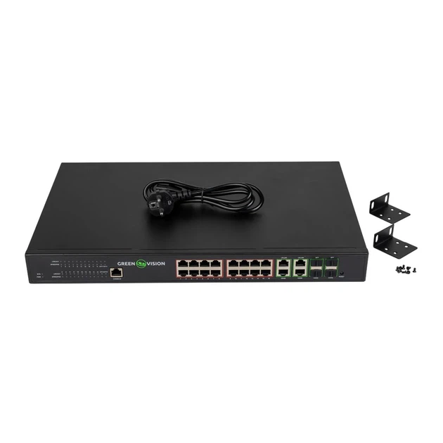 Управляемый PoE коммутатор GreenVision GV-020-AI-16G+4G+4SFP L2, 16 портов - Фото 4 Управляемый PoE коммутатор GreenVision GV-020-AI-16G+4G+4SFP L2, 16 портов - изображение 4
