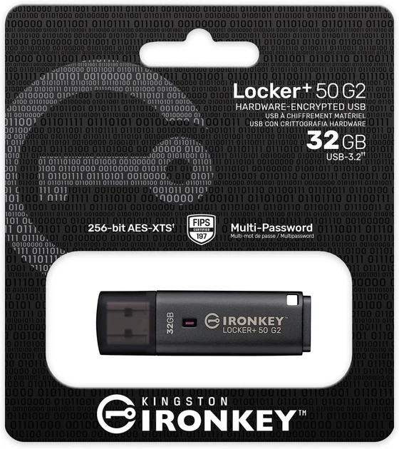 Накопитель USB 3.2 Kingston IronKey Locker+ 50 G2 32GB металл + пластик - изображение 4