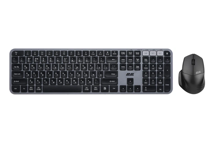 Комплект клавиатура и мышь 2E MK440 WL/BT, EN/UK, серо-черный - изображение 5