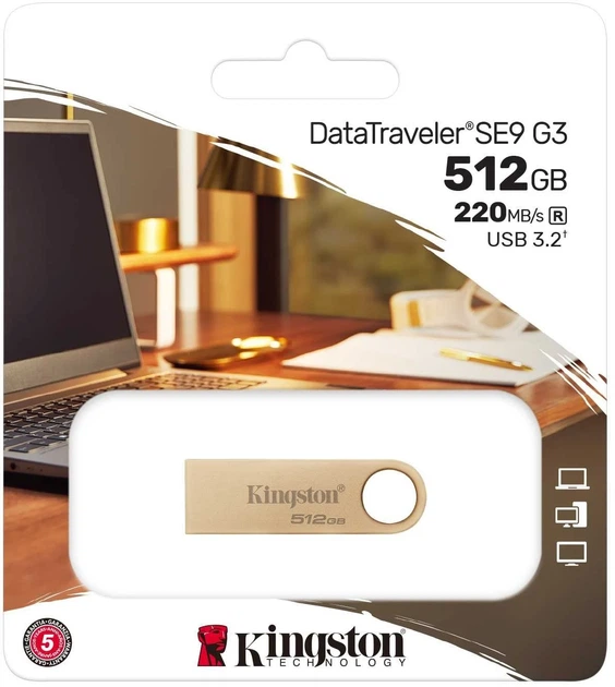 Накопитель Kingston 512GB USB 3.2 Type-A Gen1 DT SE9 G3 - изображение 3