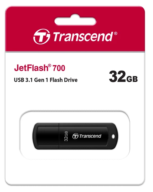 Накопитель Transcend 32GB USB 3.1 Type-A JetFlash 700 Черный - изображение 3