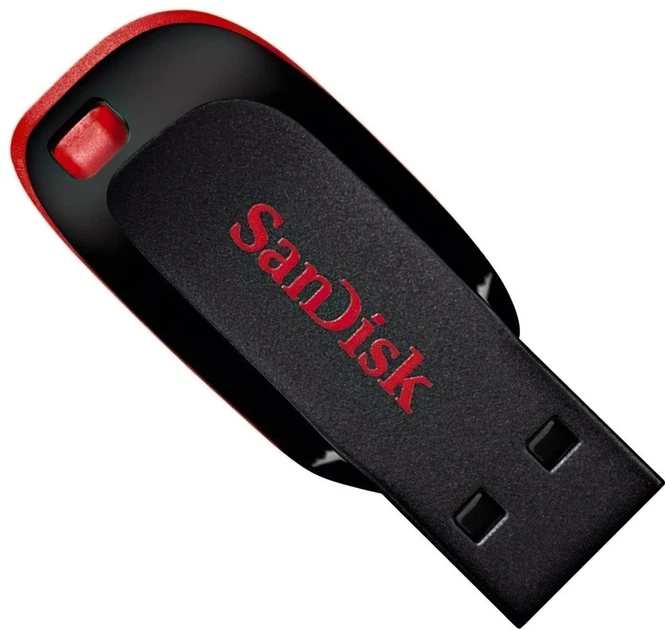 Накопитель SanDisk 32GB USB 2.0 Type-A Cruzer Blade Черный - изображение 6