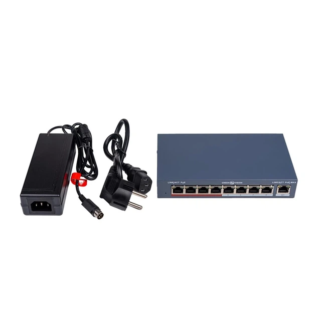 Коммутатор сетевой управляемый PoE GreenVision GV-018-AI-8+1PG, 8 портов - Фото 4 Коммутатор сетевой управляемый PoE GreenVision GV-018-AI-8+1PG, 8 портов - изображение 4