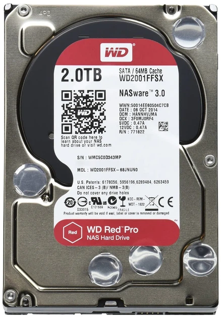 Жорсткий диск WD 2TB 3.5" 7200 64MB SATA Red Pro NAS - Фото 2 Жорсткий диск WD 2TB 3.5" 7200 64MB SATA Red Pro NAS - зображення 2