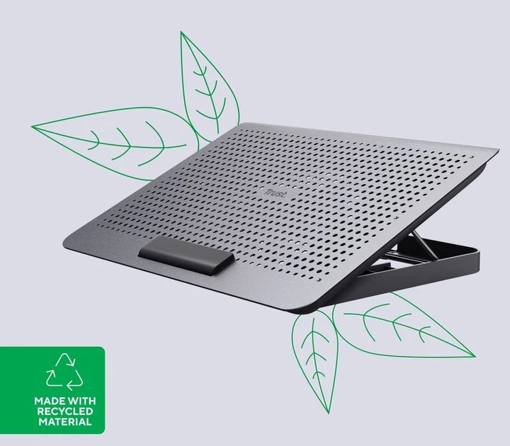 Подставка для ноутбука Trust Exto ECO, до 16", 2xUSB-A, серый - изображение 3