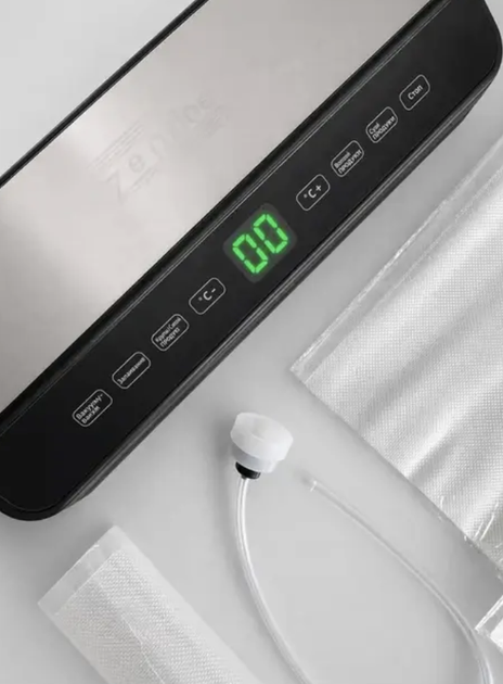 Вакуумный упаковщик Zepline ZP-00359 200 Вт с LED-дисплеем сенсорным управлением для сухих влажных продуктов контейнеров пакетов sous-vide - изображение 8