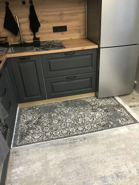Килим двосторонній бавовняний 200x300 см Сірий - Фото 5 Килим двосторонній бавовняний 200x300 см Сірий - зображення 5