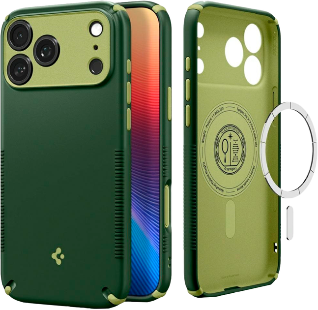 Etui plecki Spigen Nano Pop Hybrid MagSafe do Apple iPhone 18 Pro/17 Pro Green (8800337253023) - Zdjęcie 7 Etui plecki Spigen Nano Pop Hybrid MagSafe do Apple iPhone 18 Pro/17 Pro Green (8800337253023) - obraz 7