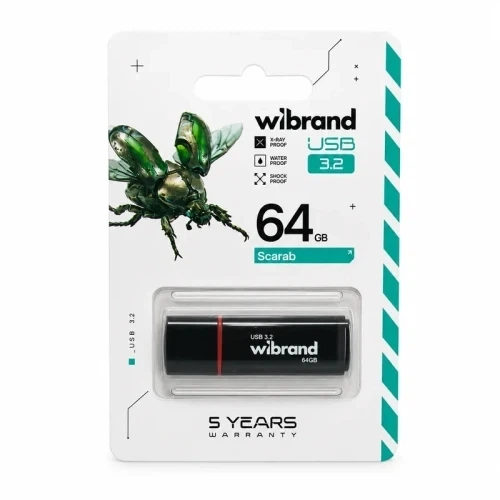 Флеш накопитель USB 64Gb Scarab, Black Wibrand (teh0034162) - Фото 4 Флеш накопитель USB 64Gb Scarab, Black Wibrand (teh0034162) - изображение 4