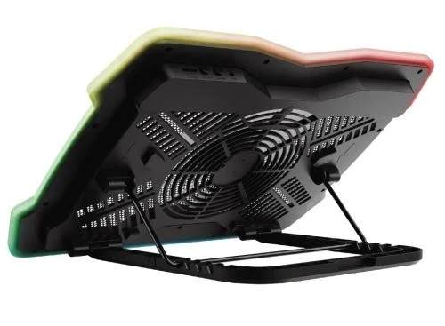 Подставка для ноутбука до 17" GXT 1126 Aura, Black, 1x20 см вентилятор, RGB подсветка Trust 000357361 - изображение 4