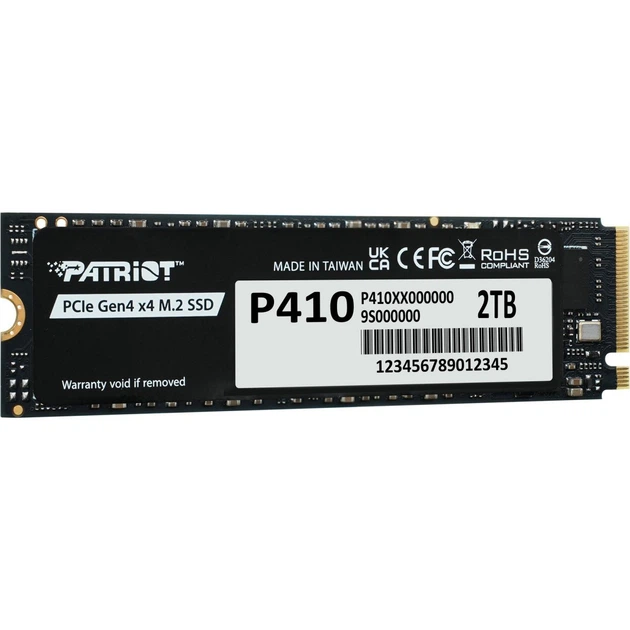 SSD накопитель Patriot P410 2TB M.2 NVMe (P410P2TBM28H) [177102] - изображение 2