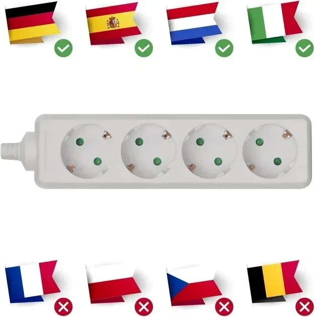 Колодка EMOS P0420, 4 розетки, 16 A - зображення 3