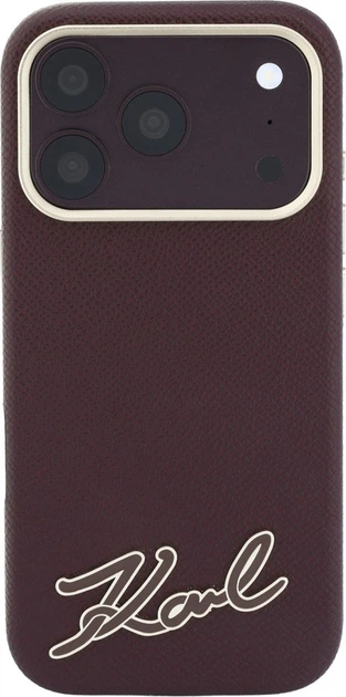 Чохол для смартфона Apple iPhone 18 Pro/17 Pro Karl Lagerfeld Grained with Resin Signature Logo MagSafe Burgundy (KLHMP18L6PWKSRSR) - Фото 3 Чохол для смартфона Apple iPhone 18 Pro/17 Pro Karl Lagerfeld Grained with Resin Signature Logo MagSafe Burgundy (KLHMP18L6PWKSRSR) - зображення 3