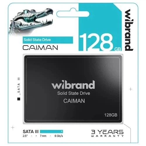 Твердотельный накопитель SSD 128Gb, Caiman, SATA3, 2.5", 3D TLC Wibrand (2000003567591) - Фото 2 Твердотельный накопитель SSD 128Gb, Caiman, SATA3, 2.5", 3D TLC Wibrand (2000003567591) - изображение 2