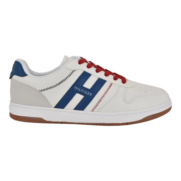 Мужские кеды Tommy Hilfiger, размер 47, белые с синим, 31 см - Фото 2 Мужские кеды Tommy Hilfiger, размер 47, белые с синим, 31 см - изображение 2