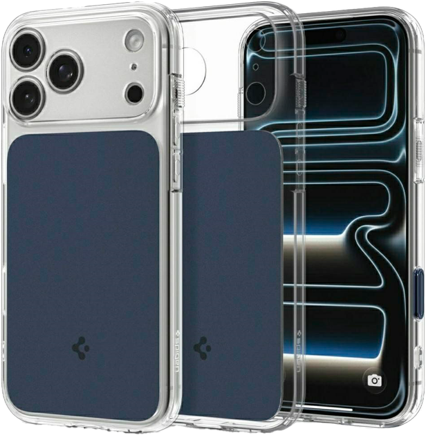 Панель Spigen Ultra Hybrid T Mag MagSafe для Apple iPhone 18 Pro / 17 Pro Transparent/Blue (8800337252989) - Фото 1 Панель Spigen Ultra Hybrid T Mag MagSafe для Apple iPhone 18 Pro / 17 Pro Transparent/Blue (8800337252989) - зображення 1