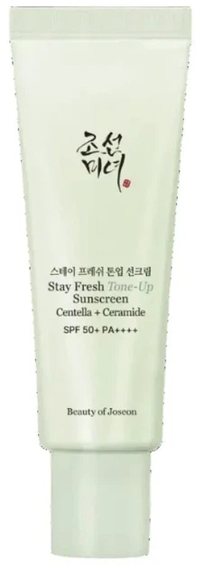 Солнцезащитный крем для лица Beauty of Joseon Stay Fresh Tone Up Sunscreen SPF50+/PA++++ (Green), 50ml - Фото 1 Солнцезащитный крем для лица Beauty of Joseon Stay Fresh Tone Up Sunscreen SPF50+/PA++++ (Green), 50ml - изображение 1