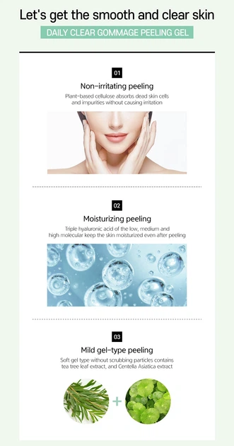Гель-пілінг Esthetic House для обличчя з кислотами Toxheal Daily Clear Gommage Peeling Gel 200 мл - Фото 4 Гель-пілінг Esthetic House для обличчя з кислотами Toxheal Daily Clear Gommage Peeling Gel 200 мл - зображення 4