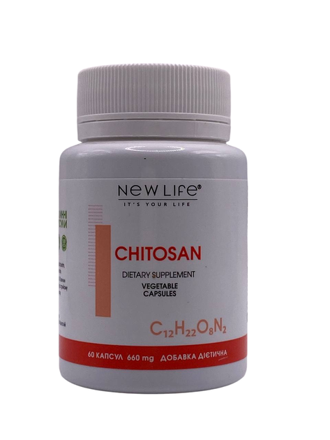 Chitosan Хітозан сорбент New Life 60 капсул