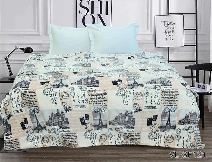 Плед Tag Tekstil велсофт (мікрофібра) 200х220 см Бежевий Листівка PledVL-158e - Фото 1 Плед Tag Tekstil велсофт (мікрофібра) 200х220 см Бежевий Листівка PledVL-158e - зображення 1