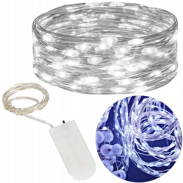 Гирлянда на батарейках Springos 2 м 20 LED CL4100 Cold White - Фото 4 Гирлянда на батарейках Springos 2 м 20 LED CL4100 Cold White - изображение 4