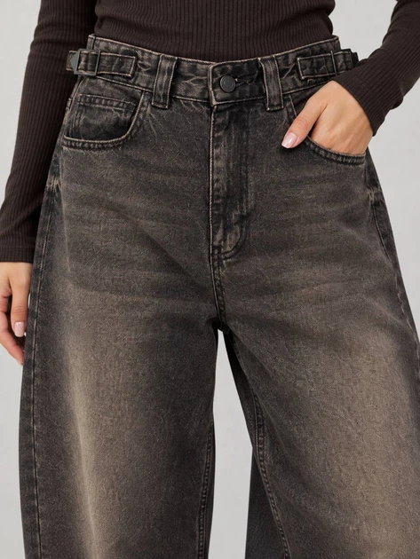 Джинси жіночі It’s Basic 2961-2W6-62 WIDE LEG baggy з регулюванням пояса 42 коричневі - зображення 3