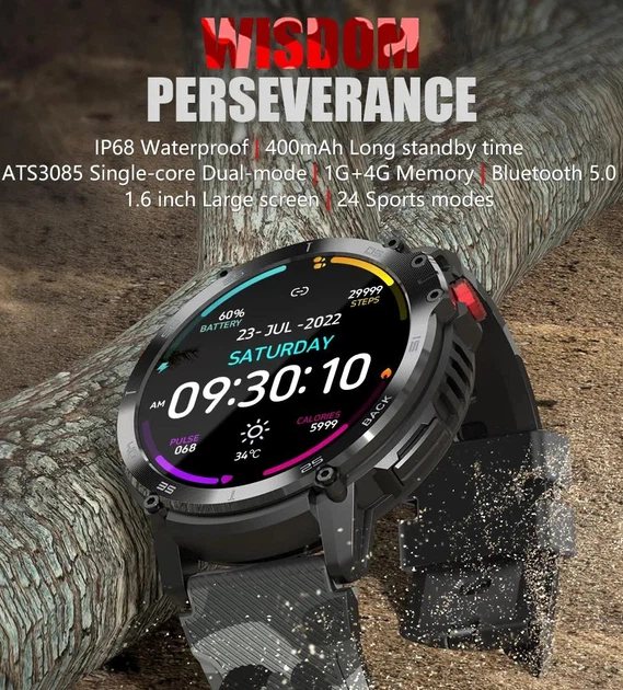 Смарт-годинник чоловічий Modfit Sniper Pro 4 ГБ, IP68, 400 мА·год, 1,6 дюйма, - изображение 8