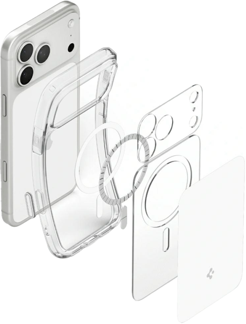 Панель Spigen Ultra Hybrid T Mag MagSafe для Apple iPhone 18 Pro Max / 17 Pro Max Transparent/White (8800337252583) - Фото 6 Панель Spigen Ultra Hybrid T Mag MagSafe для Apple iPhone 18 Pro Max / 17 Pro Max Transparent/White (8800337252583) - зображення 6