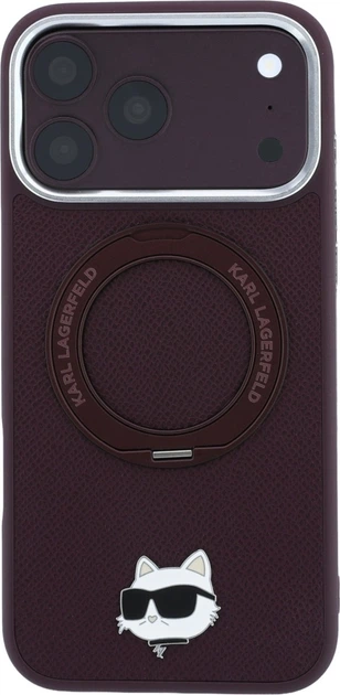 Чохол для смартфона Apple iPhone 18 Pro/17 Pro Karl Lagerfeld Ring Stand 360 Choupette Head Pin MagSafe Burgundy (KLHMP18LPSRSCHHR) - Фото 1 Чохол для смартфона Apple iPhone 18 Pro/17 Pro Karl Lagerfeld Ring Stand 360 Choupette Head Pin MagSafe Burgundy (KLHMP18LPSRSCHHR) - зображення 1