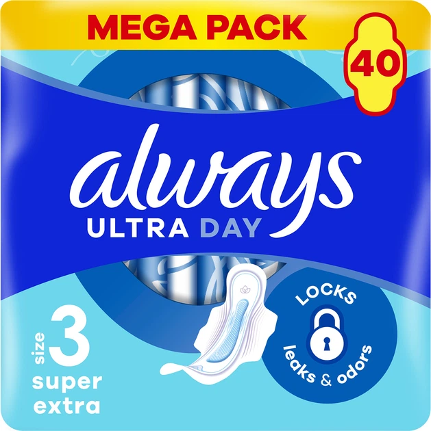 Гигиенические прокладки Always Ultra Day Super Extra (размер 3) 40 шт (8700216450287) - Фото 1 Гигиенические прокладки Always Ultra Day Super Extra (размер 3) 40 шт (8700216450287) - изображение 1