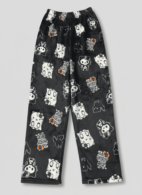 Штаны плюшевые пижамные черного цвета Hello Kitty Helloween, теплые домашние штаны Хеллоу Китти Хеллоуин, L-XL - Фото 2 Штаны плюшевые пижамные черного цвета Hello Kitty Helloween, теплые домашние штаны Хеллоу Китти Хеллоуин, L-XL - изображение 2