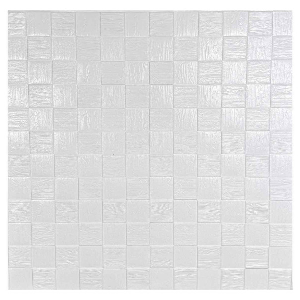 Самоклеящаяся стенная 3D панель Белая Шахматница 70х70 см, 3 мм - Фото 1 Самоклеящаяся стенная 3D панель Белая Шахматница 70х70 см, 3 мм - изображение 1