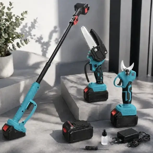 Секатор+пила+штанга 3 в 1 Krafftec Аккумуляторный садовый набор 42V 6Ah - изображение 6