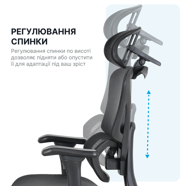 Кресло офисное OfficePro Onix OC975B Mesh эргономичное Black - изображение 14