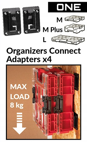 Кріплення на ящик 4шт Qbrick System ONE Organizers Connect Adapters із пластику ABS з навантаженням до 8 кг - Фото 2 Кріплення на ящик 4шт Qbrick System ONE Organizers Connect Adapters із пластику ABS з навантаженням до 8 кг - зображення 2