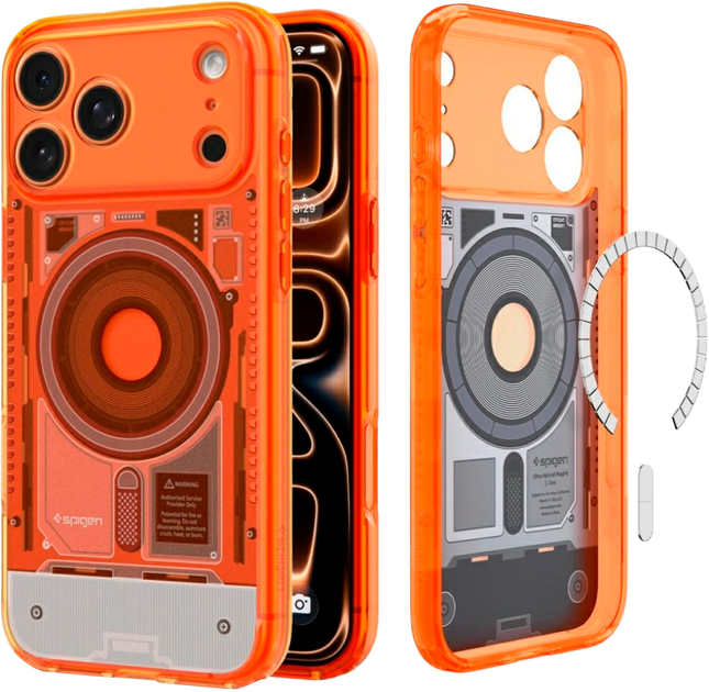Etui Spigen C1 Ultra Hybrid Mag MagSafe do Apple iPhone 18 Pro / 17 Pro Orange (8800337251159) - Zdjęcie 4 Etui Spigen C1 Ultra Hybrid Mag MagSafe do Apple iPhone 18 Pro / 17 Pro Orange (8800337251159) - obraz 4