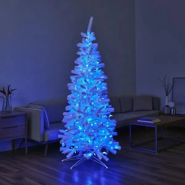 Гірлянда Нитка вулична 100 м 1000 LED з 8 режимами IP65, Світлодіодна новорічна гірлянда на білому проводі від мережі для підсвічування дерев, фасаду, огорожі, тераси, вітрин та святкового декору, Синій - зображення 10