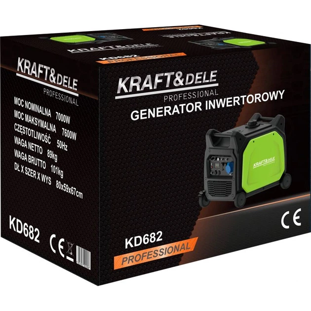 Генератор інверторний Kraft&Dele KD682 7 кВт, 7,6 кВт, 230 В, бензиновий, електростарт, пульт - зображення 13